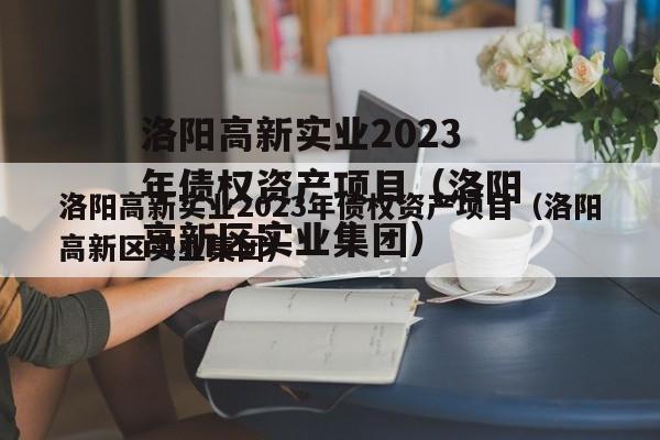 洛阳高新实业2023年债权资产项目（洛阳高新区实业集团）