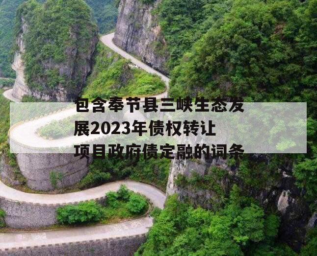 包含奉节县三峡生态发展2023年债权转让项目政府债定融的词条