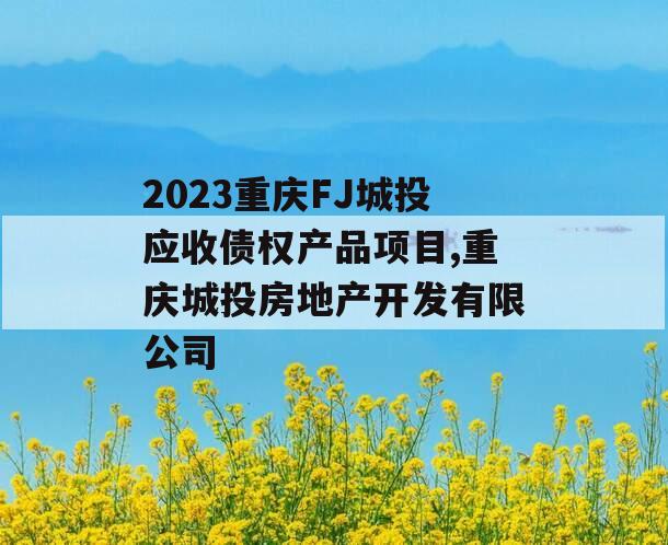 2023重庆FJ城投应收债权产品项目,重庆城投房地产开发有限公司