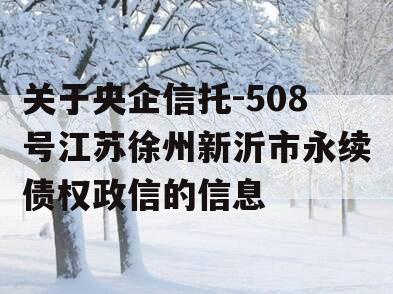关于央企信托-508号江苏徐州新沂市永续债权政信的信息