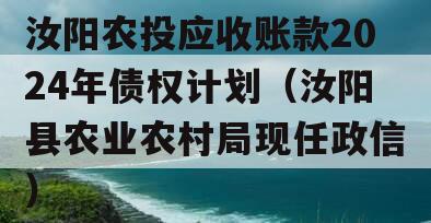 汝阳农投应收账款2024年债权计划（汝阳县农业农村局现任政信）