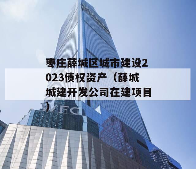 枣庄薛城区城市建设2023债权资产（薛城城建开发公司在建项目）