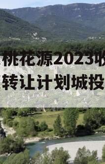 重庆桃花源2023收益权转让计划城投债定融